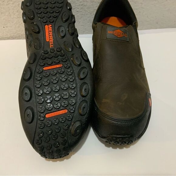 Merrell Men's Jungle Moc Espresso Composite Toe CSA Leather Slip-On Work Shoe - Picture 8 of 13